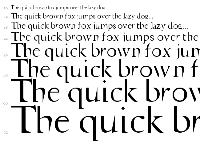 Jupiter Ascending font waterfall